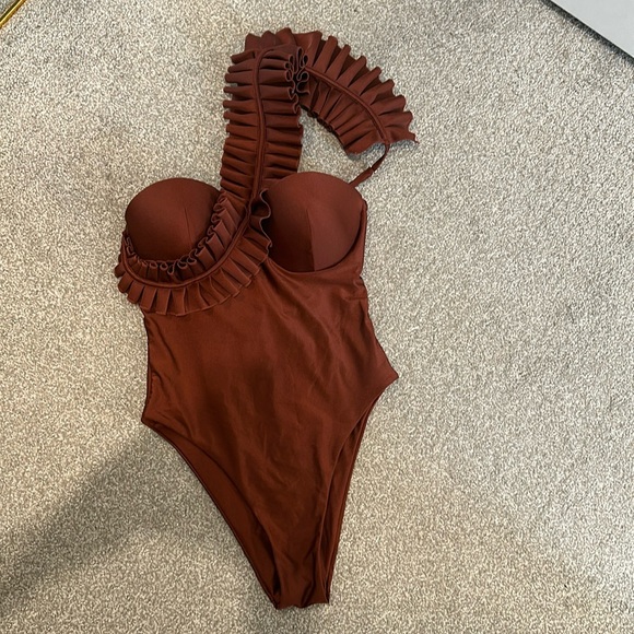 SOLD/ DO NOT BUY Andrea Iyamah Nisi Pleated One Strap Swimsuit - Picture 5 of 5
